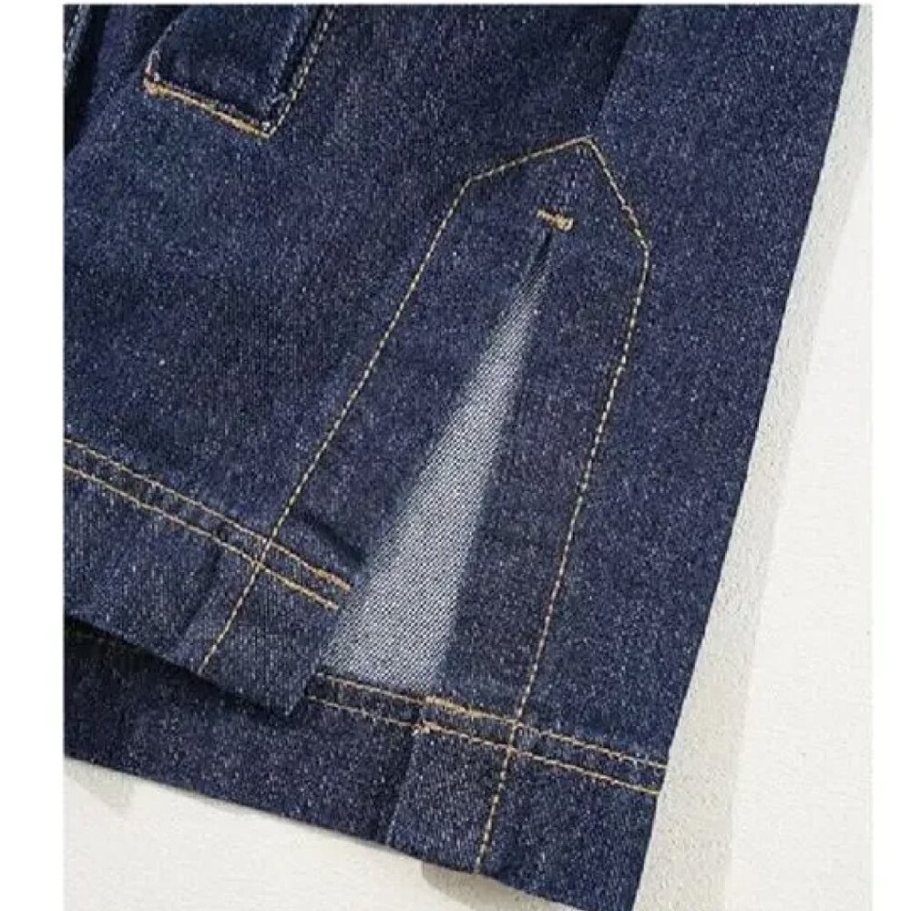 Women's Jean Jacket Boyfriend Button Up Long Sleeve (M) - Picture 5 of 6